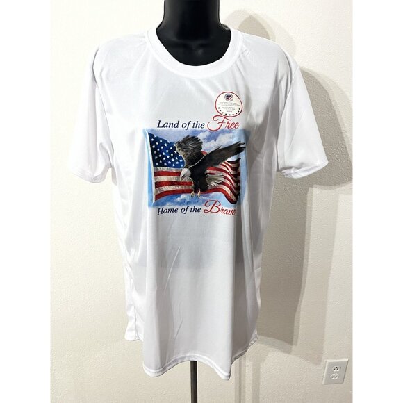 Unbranded Tops - Land Of The Free Patriotic T Shirt Women Large Flag Eagle